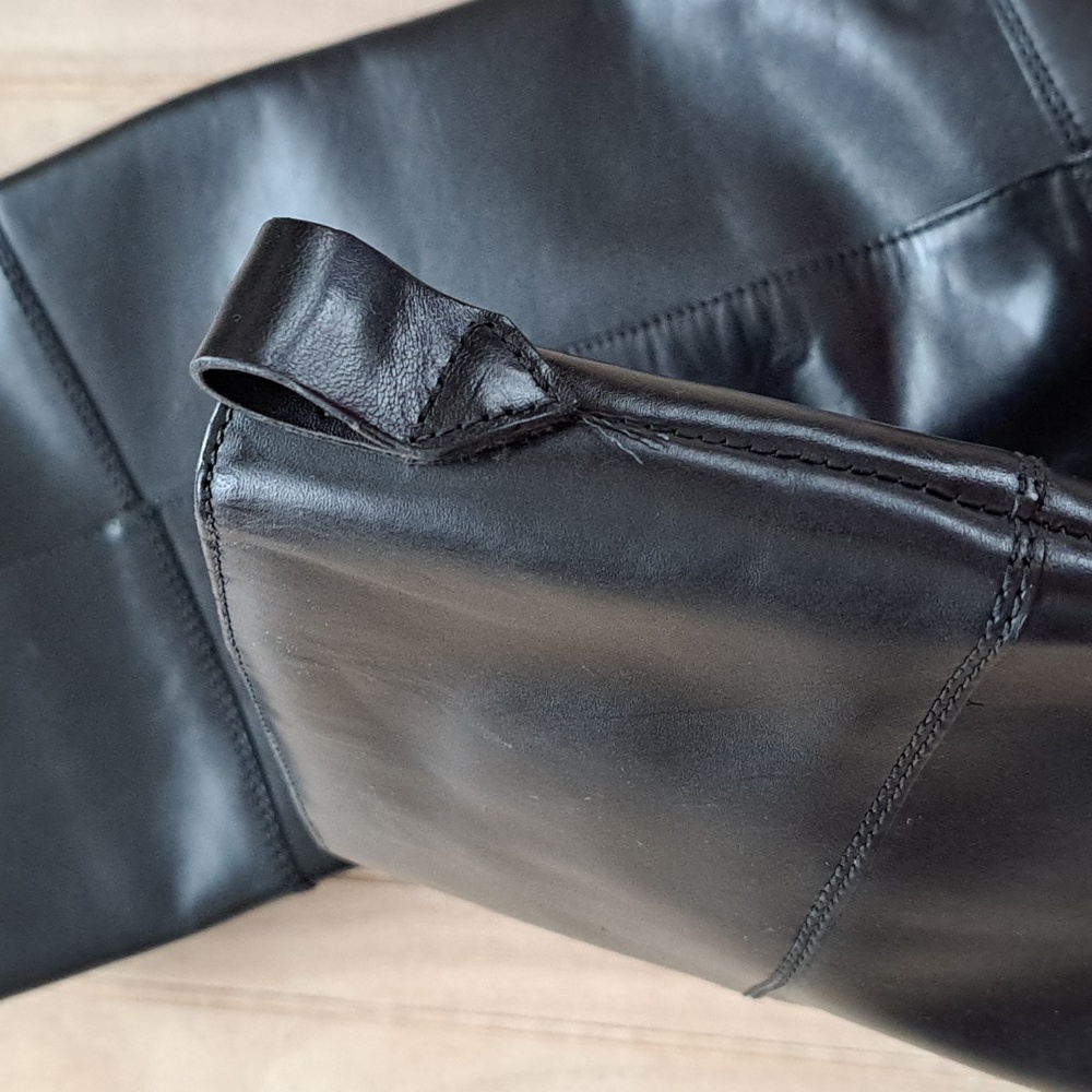 Calico Blue Ribbon Leather Tall Riding Boots Quality Durable Slip On Structured - Picture 11 of 15